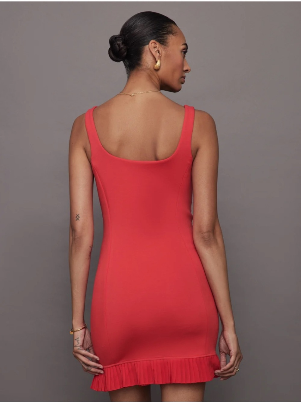 Carbon38 Red Tomato Scuba Pleated-Hem Tennis Dress | XS - Picture 2 of 7